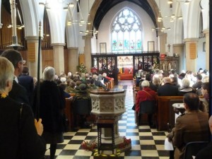 Listening to the choir at St Mary's Ewell