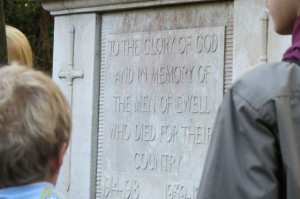 The War Memorial where wreaths were laid.