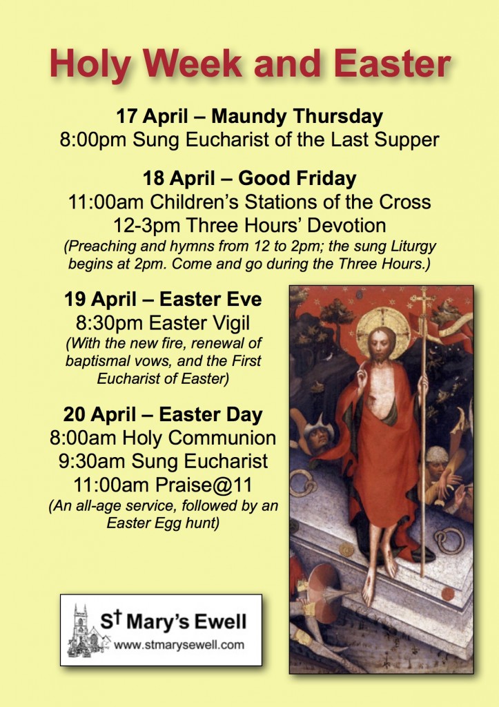 holy week and easter services poster 2014